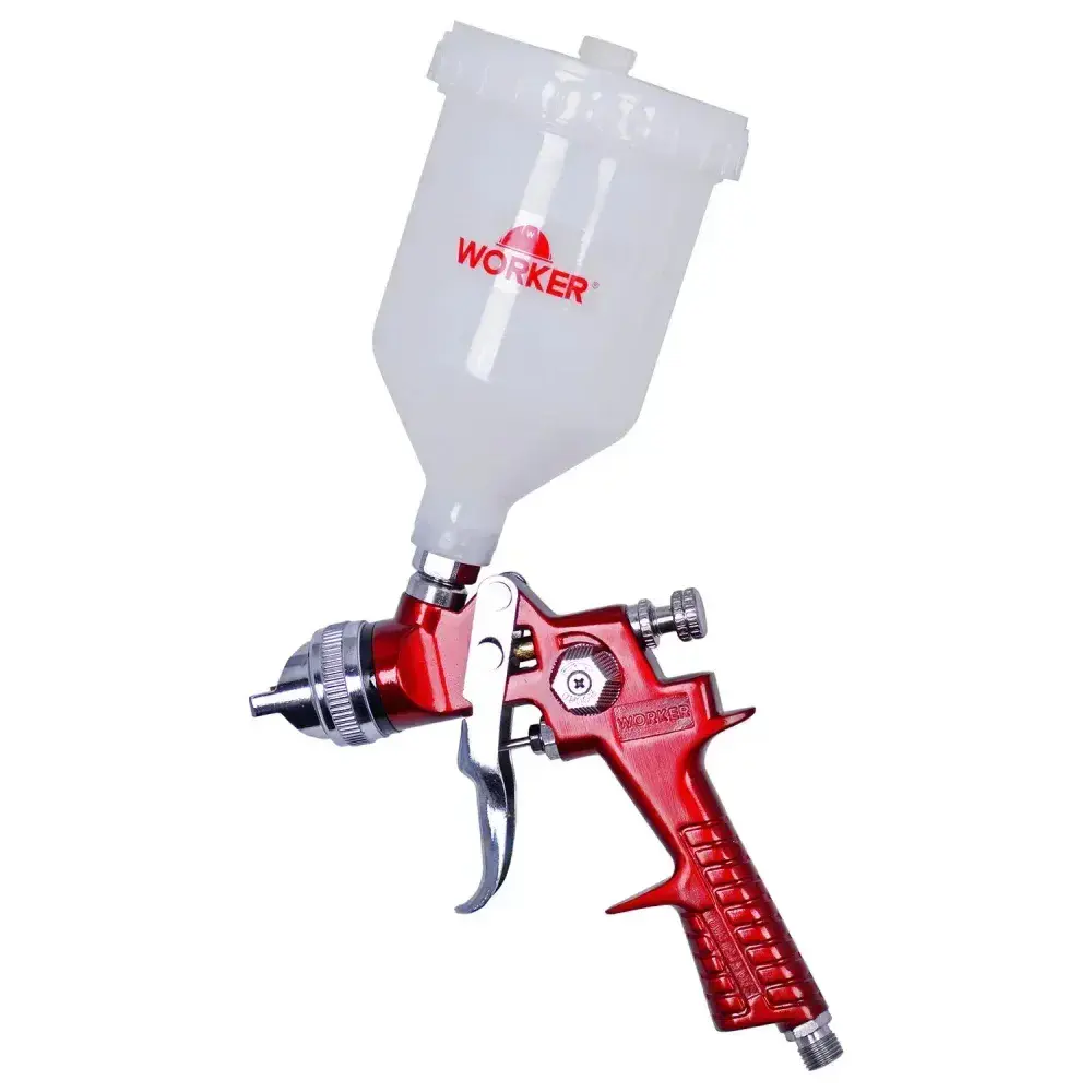 Pistola de pintura gravidade hvlp 1/4 npt 500ML Worker — fotografia 8
