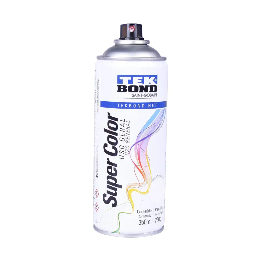 Tinta spray uso geral branco brilho 350ML Tekbond — fotografia 3