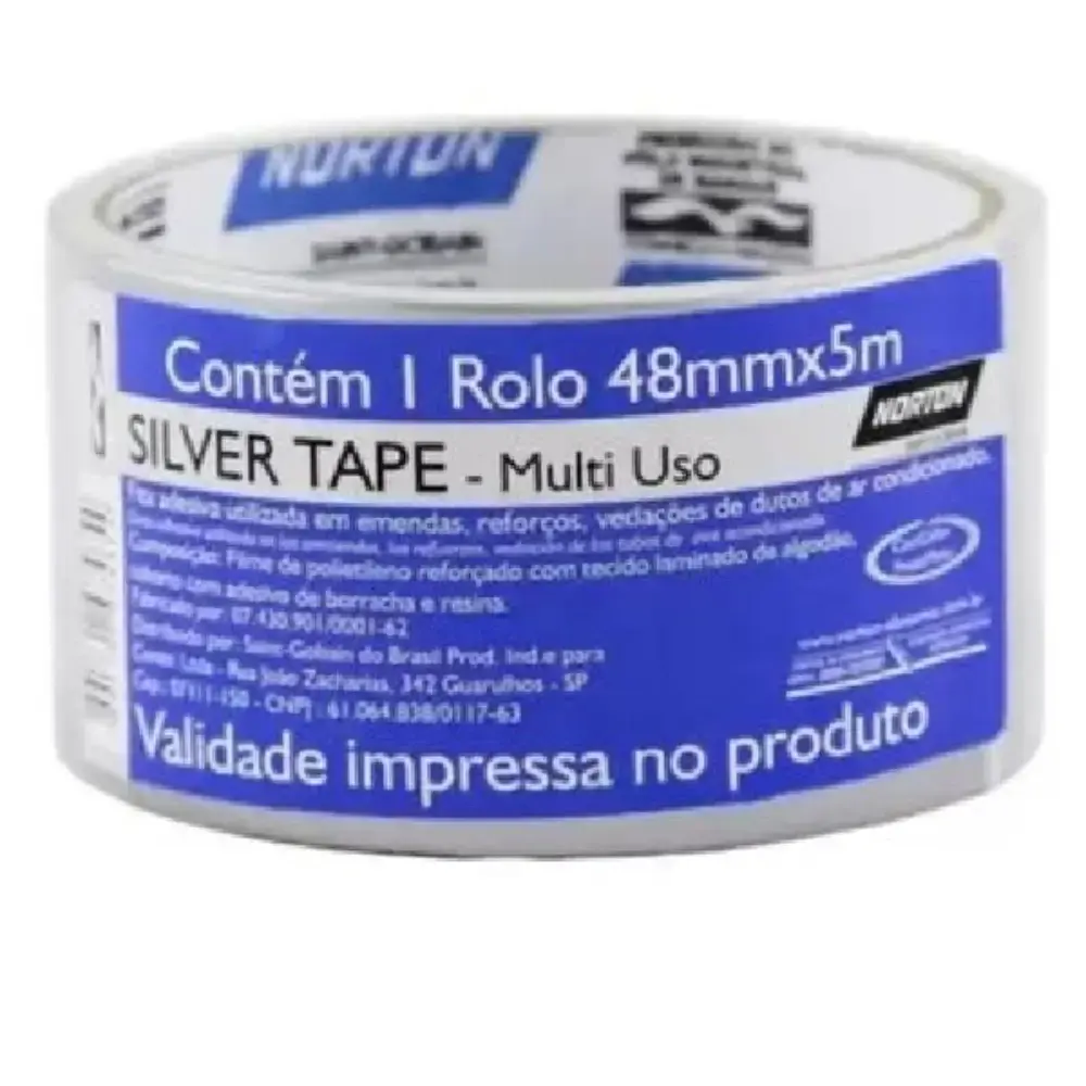 Fita Silver Tape 48 mm X 5 mm Prata 2 Unidades NORTON — fotografia 3
