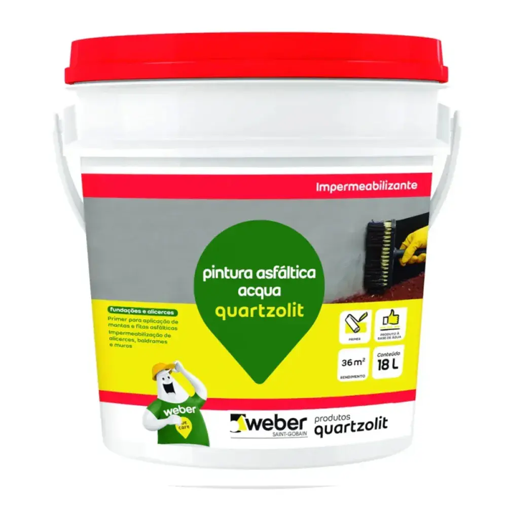 Pintura asfáltica acqua preto 18L Quartzolit