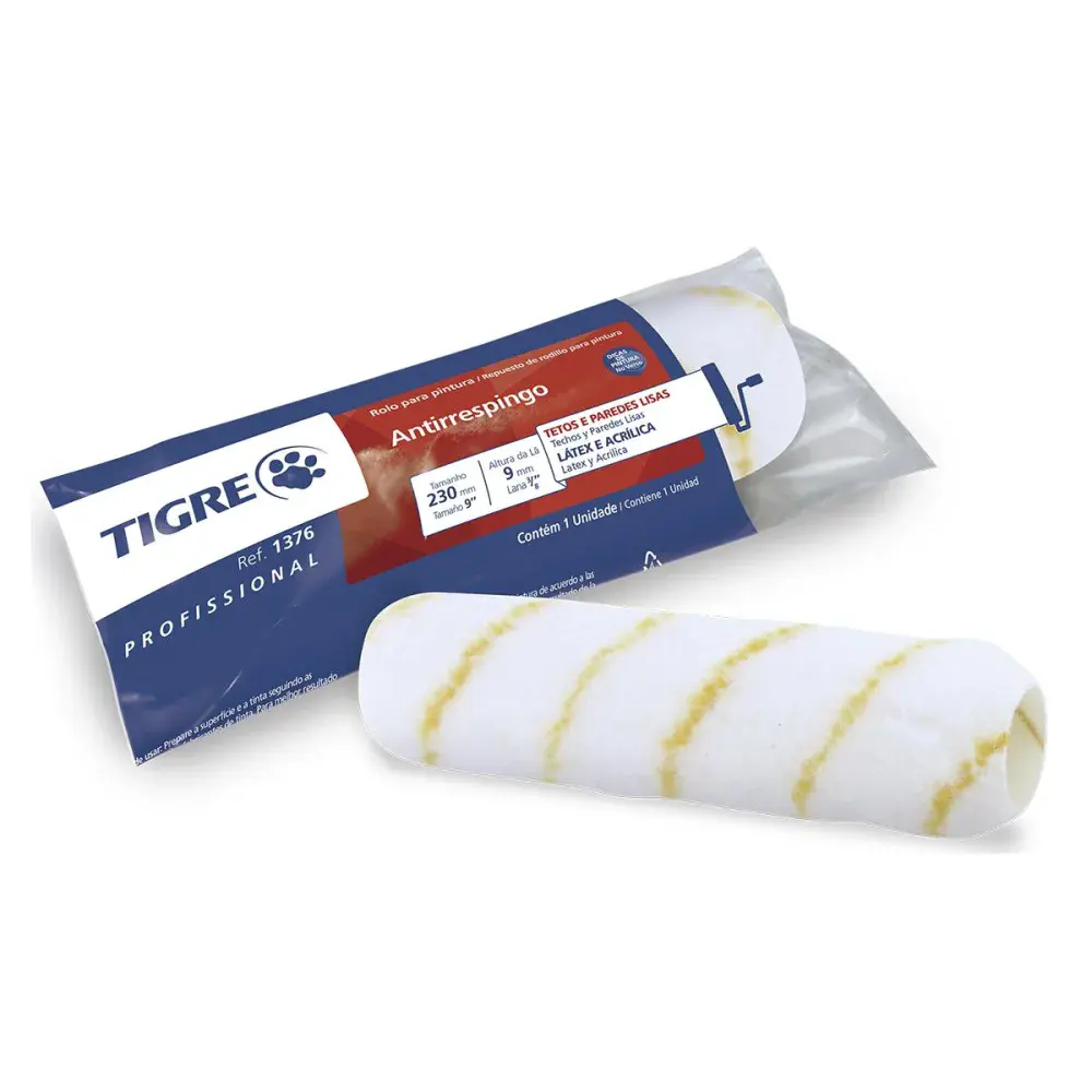 Rolo lã antirespingo pinceis tigre 23CM 1376