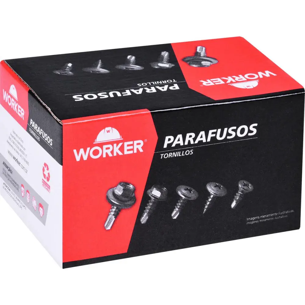 Parafuso ponta broca cs inox 5,5MMN°12 100 peç Worker — fotografia 5