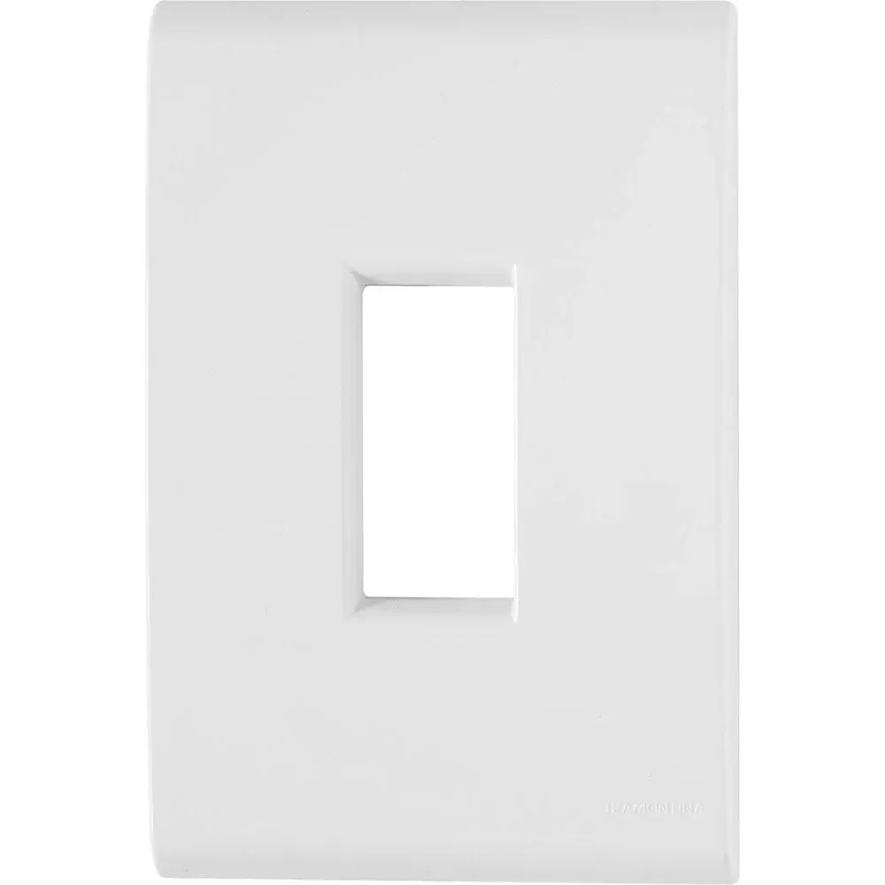 Placa 1 posto vertical 4X2 liz branca Tramontina — fotografia de referência