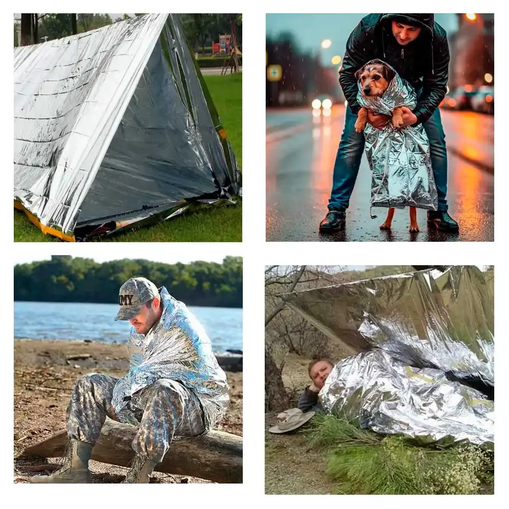 Manta Térmica de Emergência Aluminizado para Camping e Resgates 210 x 130 cm ZELT — fotografia 4