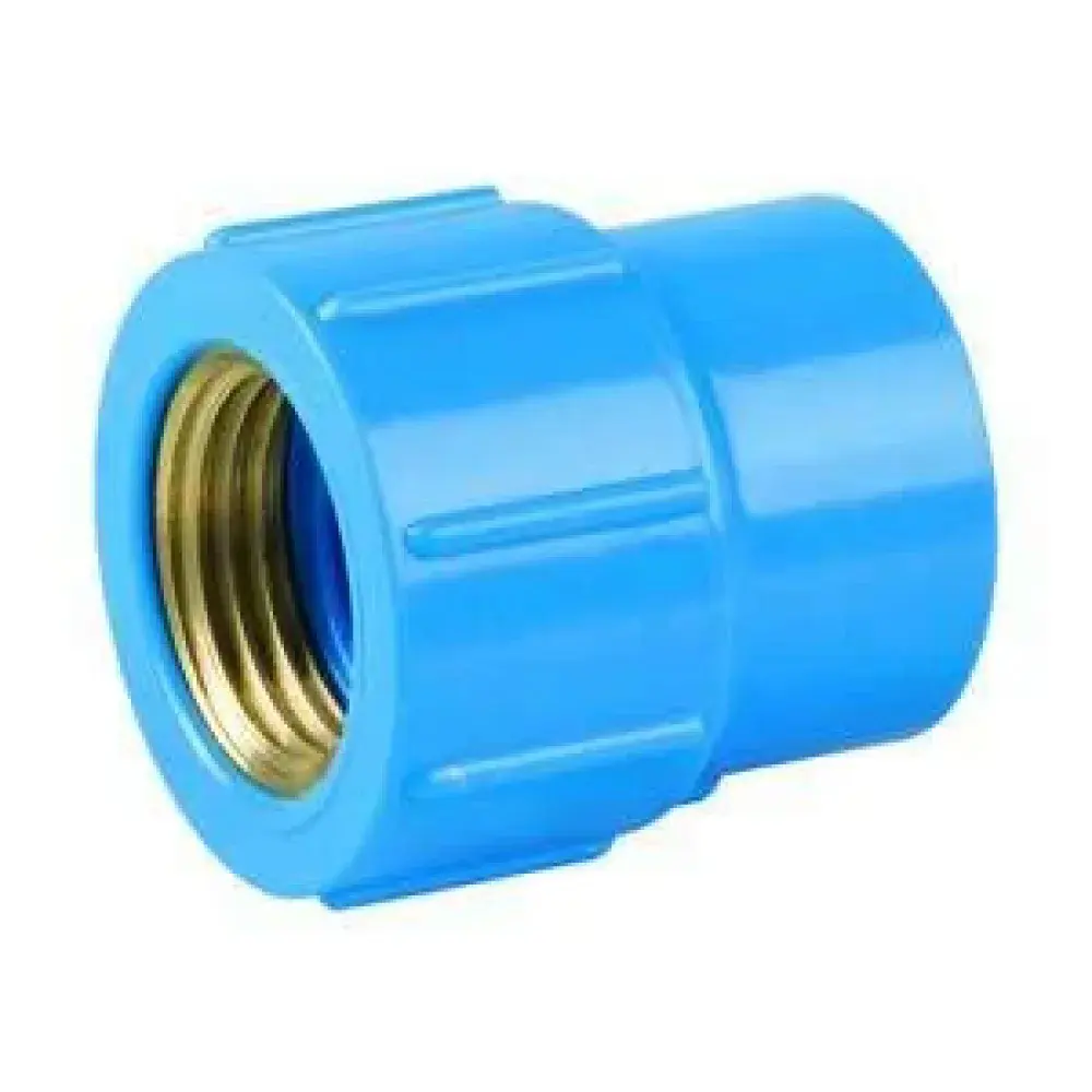 Luva com bucha de latão em pvc azul 20MM 1/2" Plastubos