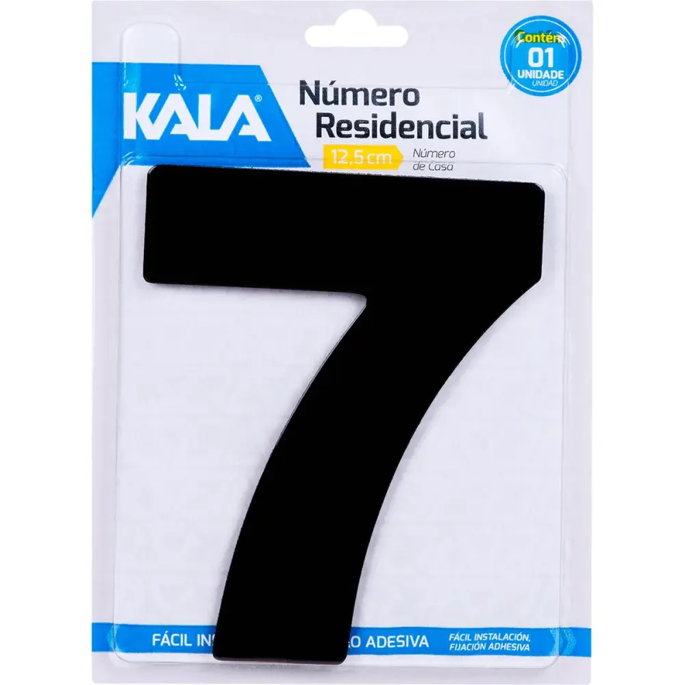 Número residencial N°7 preto 12,5CM Kala — fotografia de referência