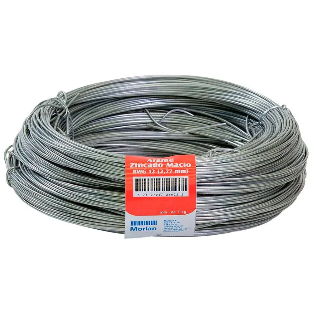 Arame liso bwg 12 galvanizado 2,77MM 1KG Morlan — fotografia 4