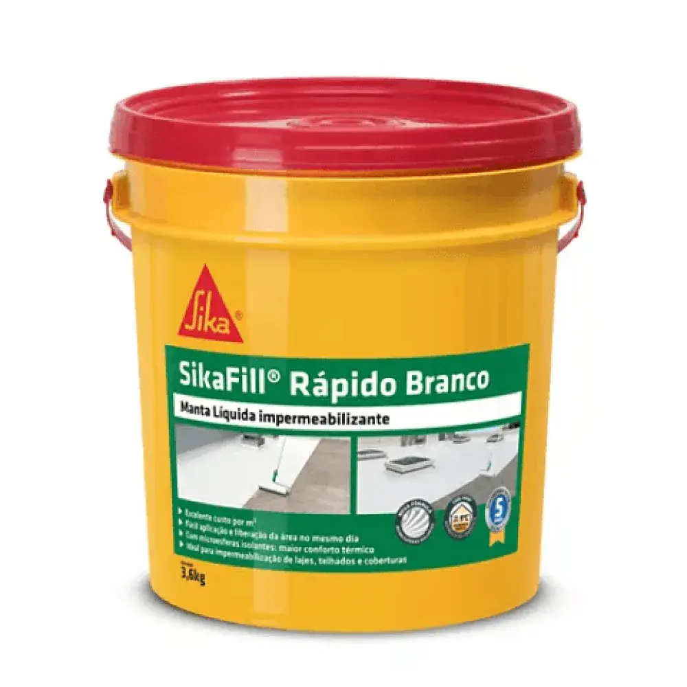 Sikafill rápido manta líquida acrílico branco 3,6KG Sika
