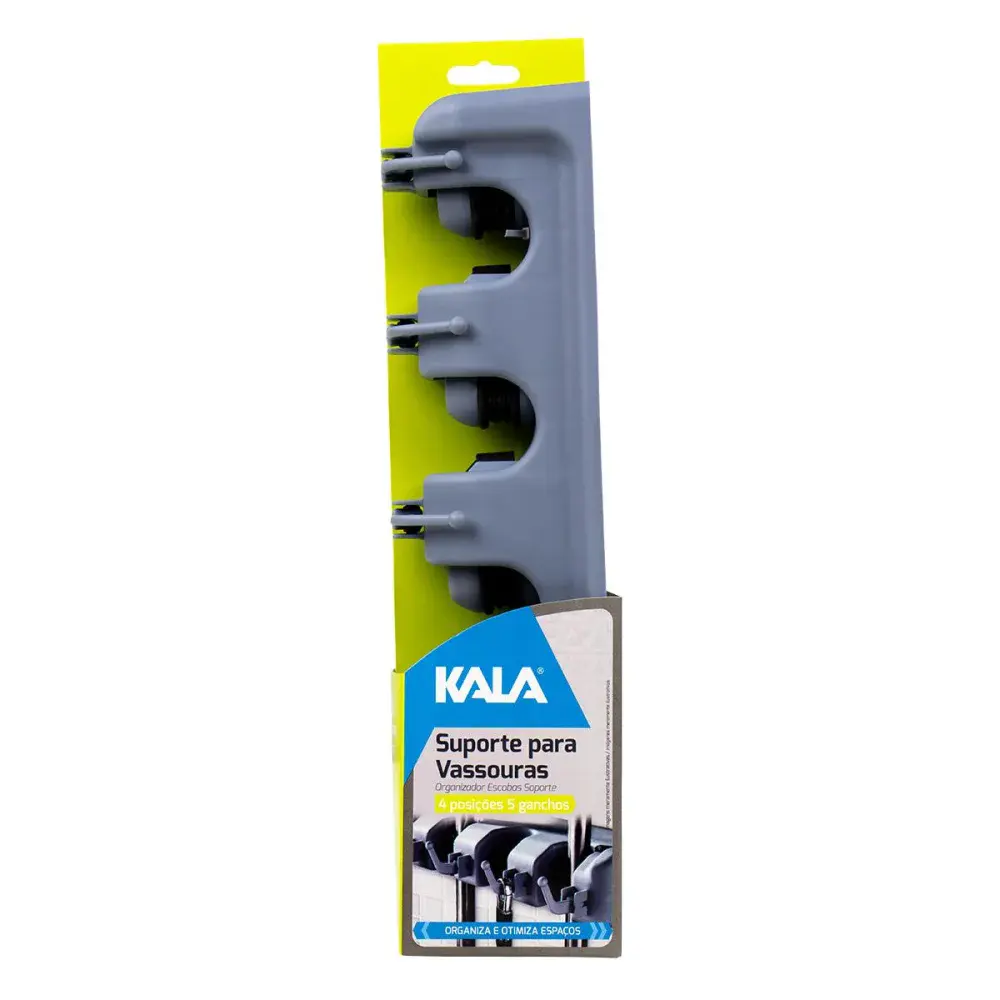 Suporte vassoura em plástico com 4 posições e 5 ganchos Kala — fotografia 2