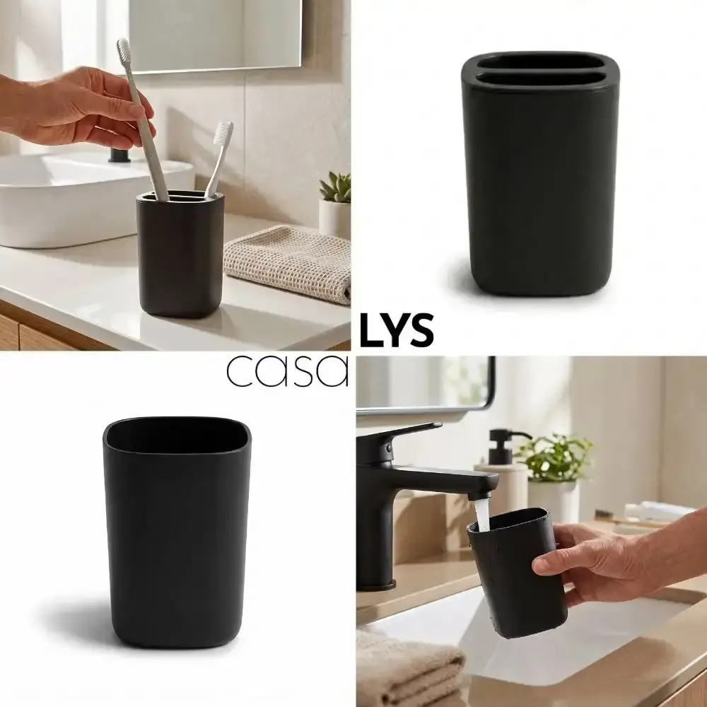 Conjunto de acessórios para banheiro kit com 6 peças minimalista luxo casa LYS Preto — fotografia 7