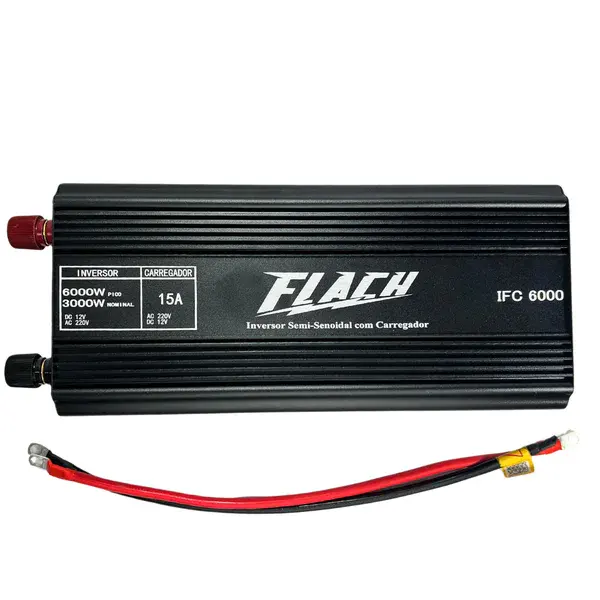 Inversor semi-senoidal com carregador 15AH IFC6000 12V/220V - Flach