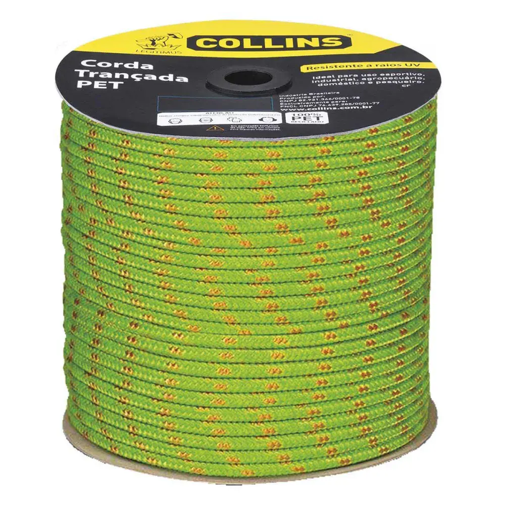 Corda pet trançada Collins 111M/12MM vermelha — fotografia de referência