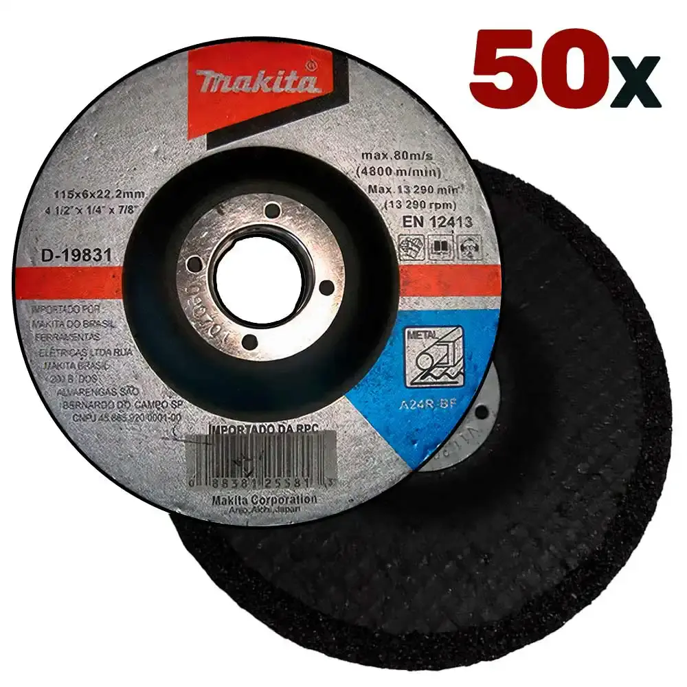 Disco de desbaste 4.1/2 POL 115 MM para metal D-19831 kit 50 unidades Makita — fotografia de referência