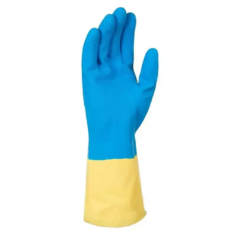 Luva de borracha latex para solvente bicolor banho de neopreme g 250 MM delta plus — fotografia 3