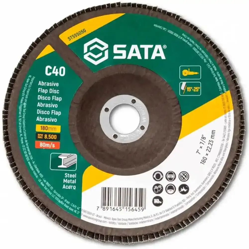 Disco de lixa flap abrasivo metal 7 pol grão 40 ST55505G Sata