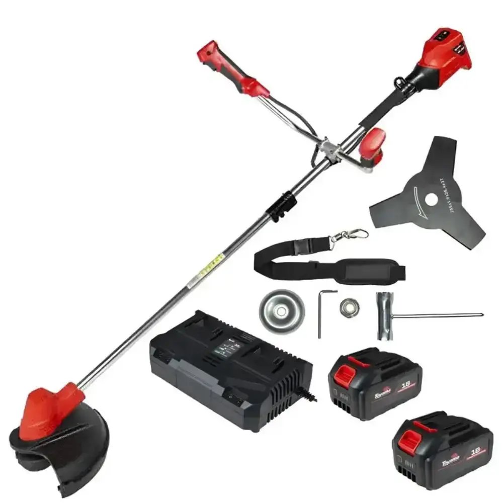 Roçadeira lateral corte 12 polegadas bateria 18 volts com carregador TBT18+18BC300-K Toyama — fotografia de referência