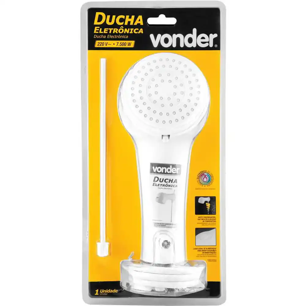 Ducha eletrônica 7500W 220V branca Vonder — fotografia 9