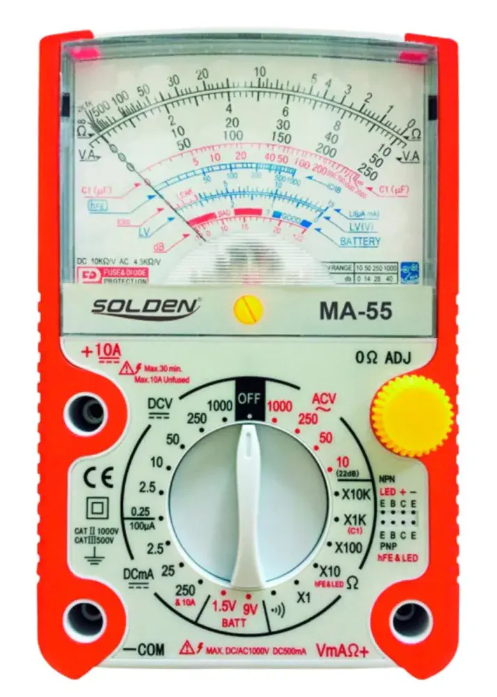 Multímetro analógico ac/dc 10A MA-55 Solden