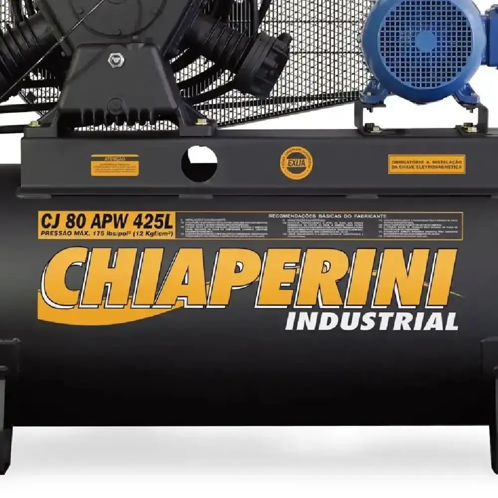 Compressor de ar alta pressão 80 pés 425 litros 5 pistões 20 HP trifásico Chiaperini — fotografia 5