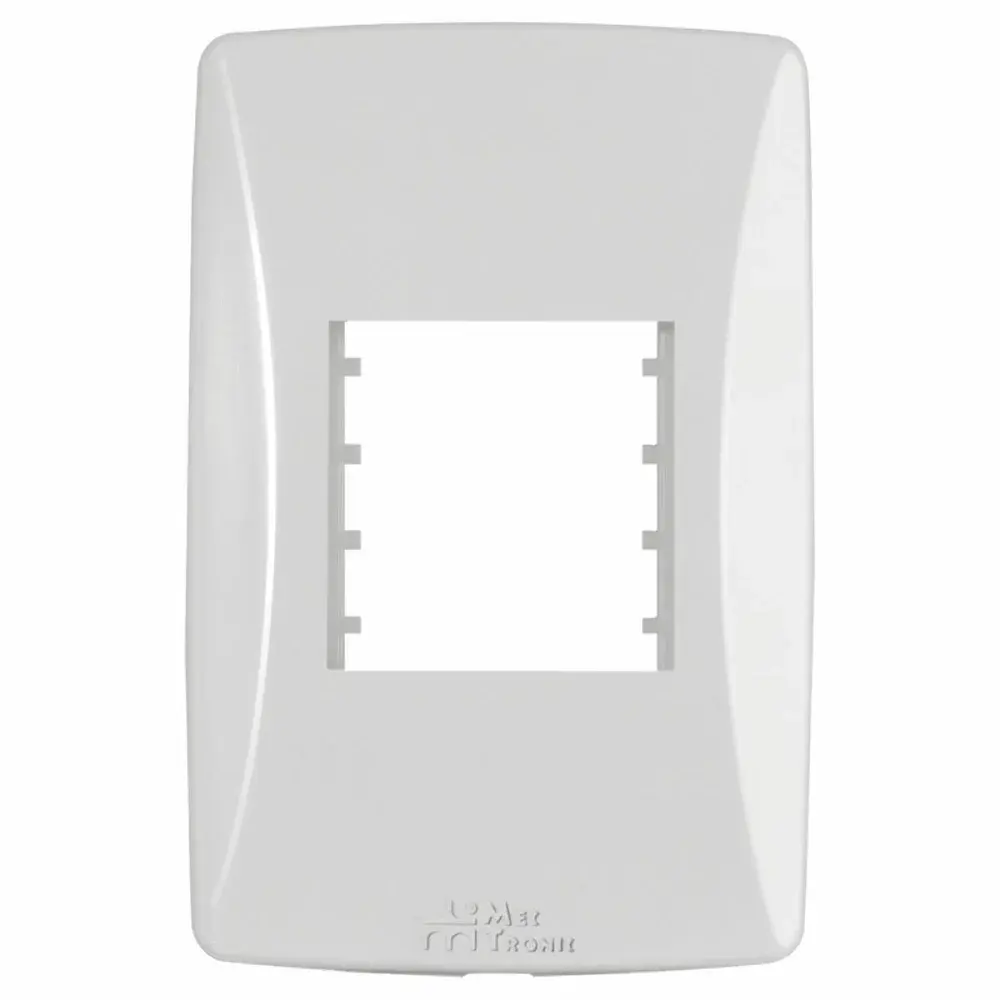 Placa 4X2 2 postos horizontal branca petra Mectronic
