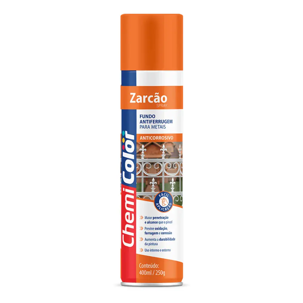 Zarcão spray modelo com 400ML/250G para metais Chemicolor