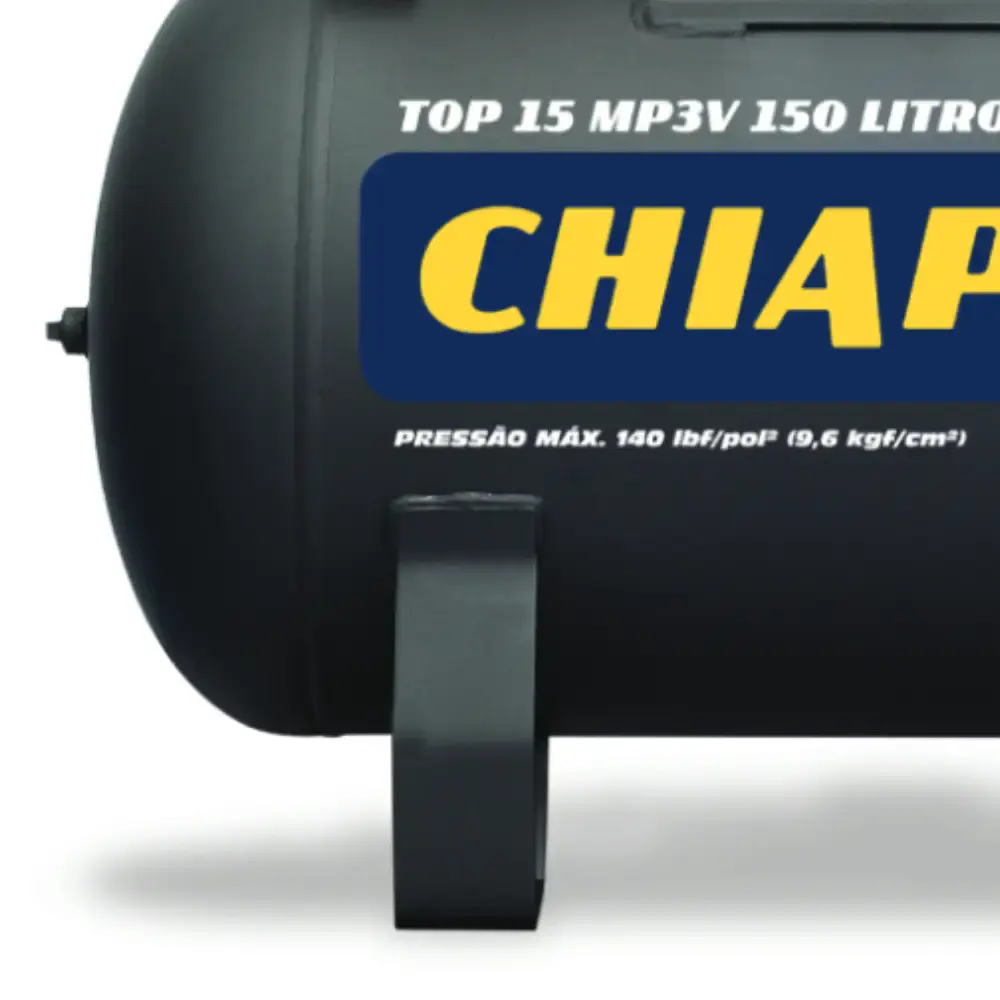 Compressor de ar 15 pés 3HP 150 litros monofásico 110/220V TOP 15 MP3V Chiaperini — fotografia 5