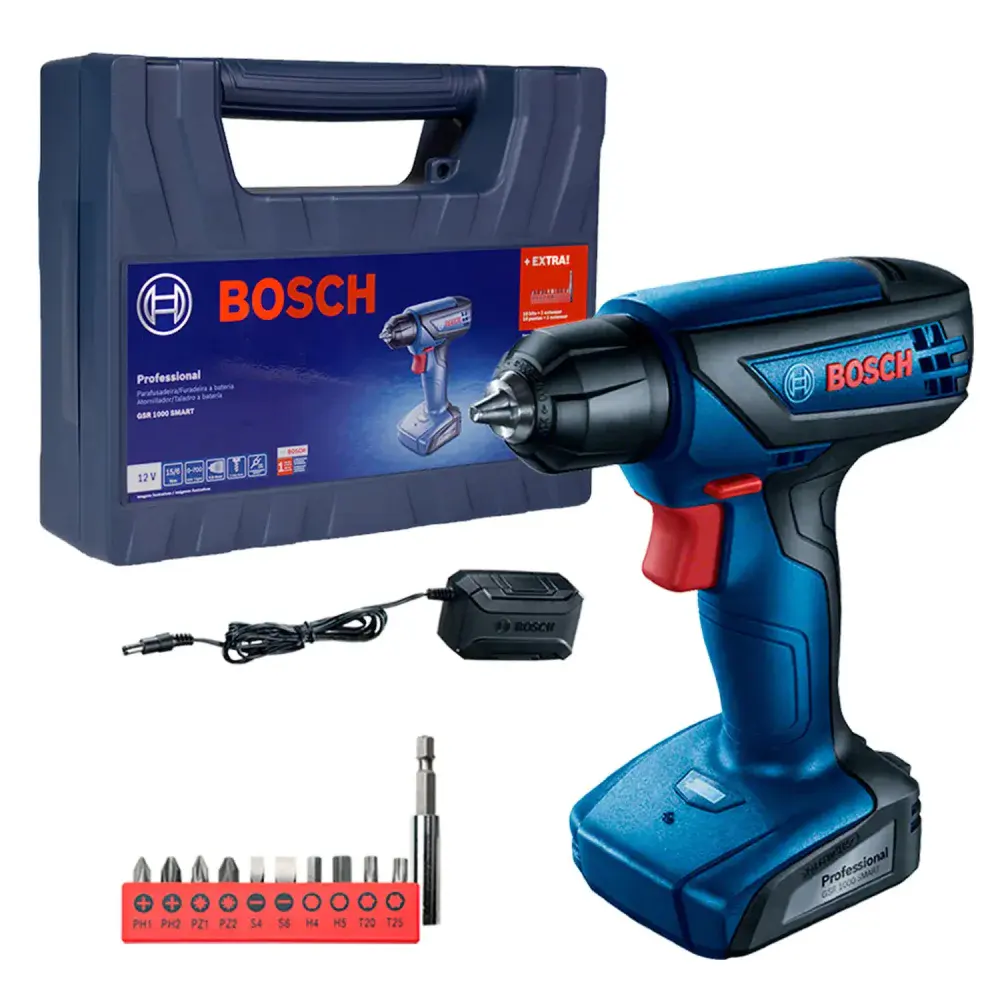 Parafusadeira furadeira à bateria smart GSR1000 12V biv Bosch — fotografia 5