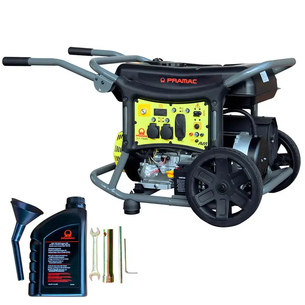 Gerador à gasolina 7.5 KVA digital com avr 4T WX7500 bivolt com bateria Pramac