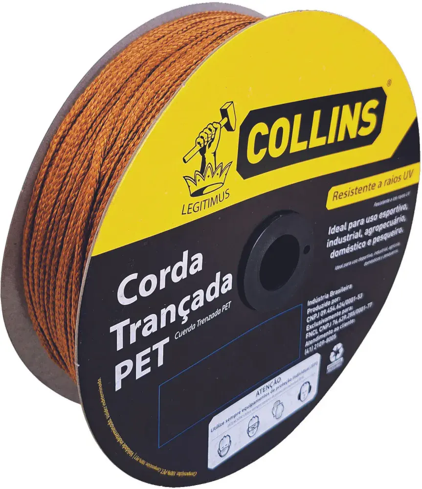 Corda pet trançada 10MM x 113M ouro Collins — fotografia 2