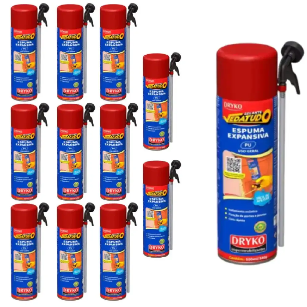 Espuma Expansiva Vedatudo Poliuretano 500 ml 12 Unidades DRYKO