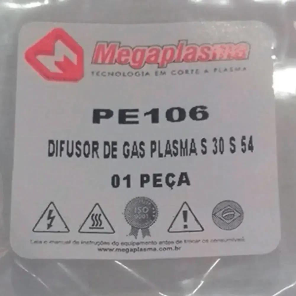 Difusor de gás para plasma S30 - handyplasma 35/45I Esab PE106 megaplasma — fotografia 4