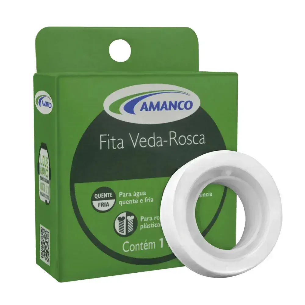 Fita veda rosca em pvc rígido 18MM 10M Amanco — fotografia 2