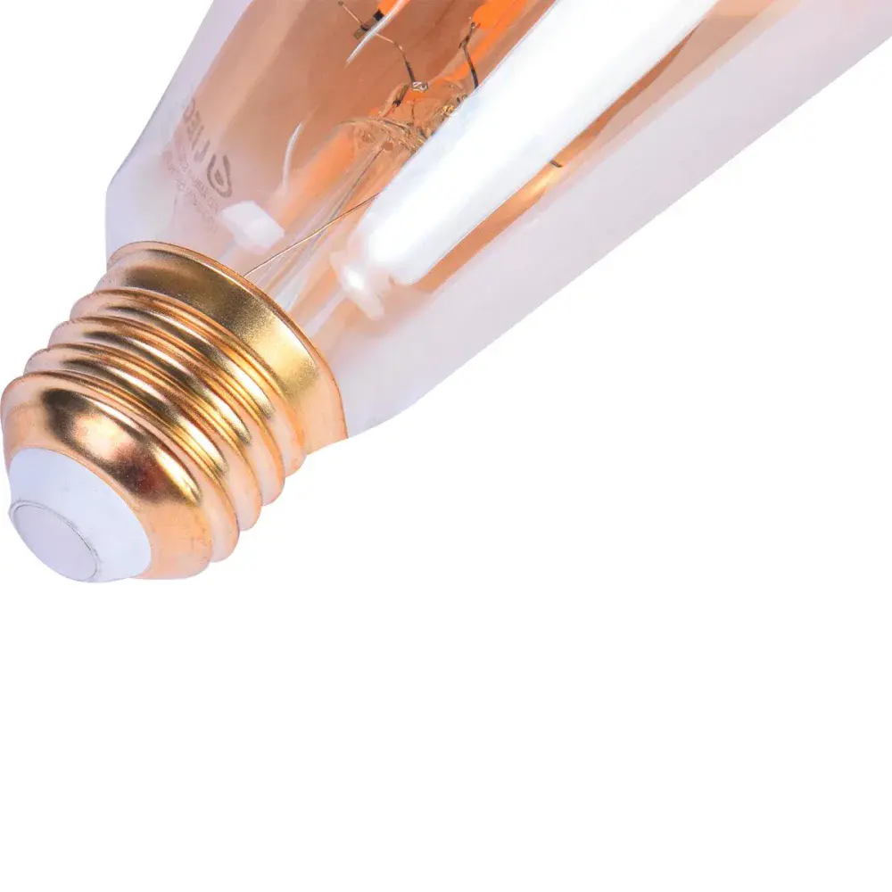 Lâmpada de led filamento vintage âmbar ST64 E27 4W bivolt Liege — fotografia 4