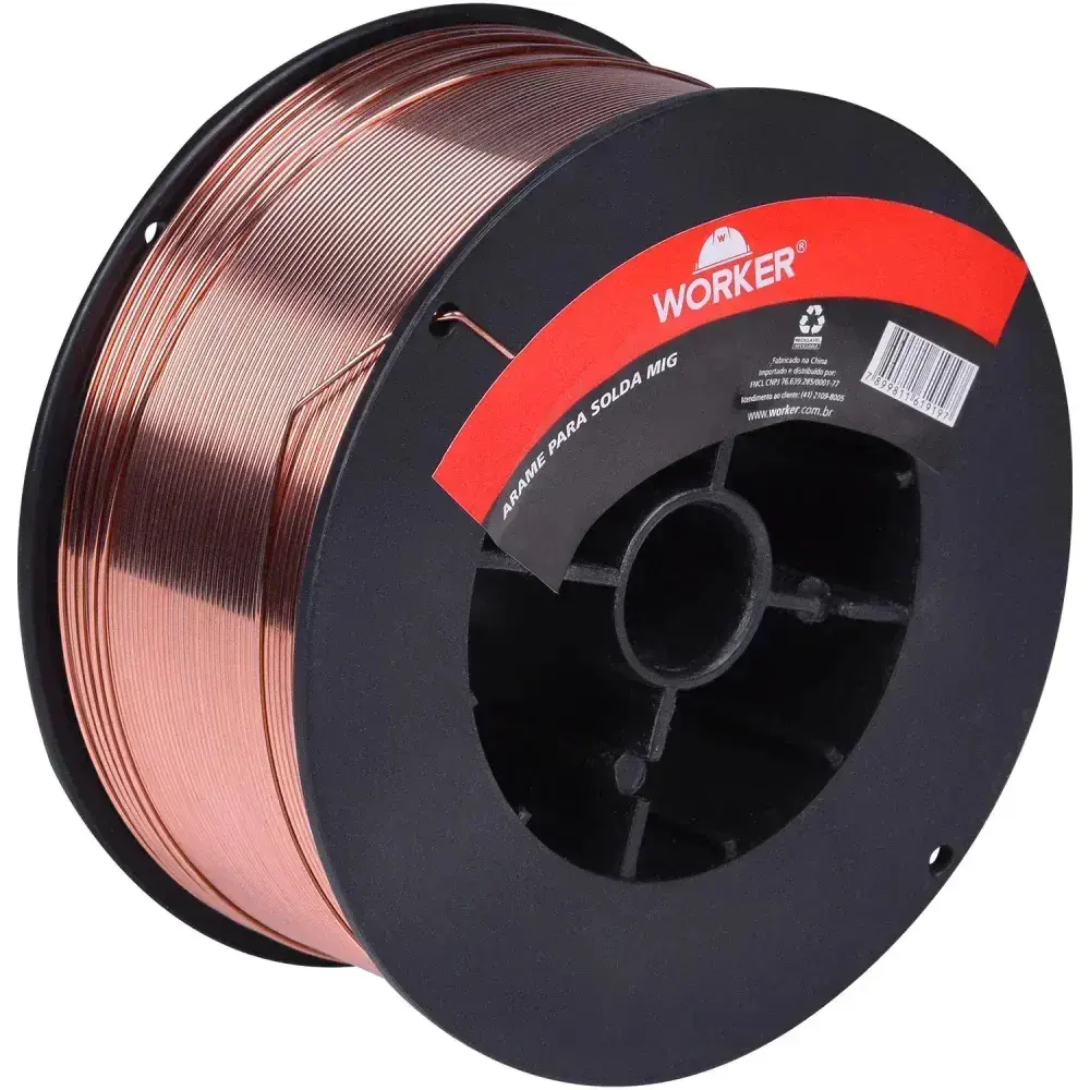 Arame de solda mig 0,8MM 1KG usado com gás Worker — fotografia 6