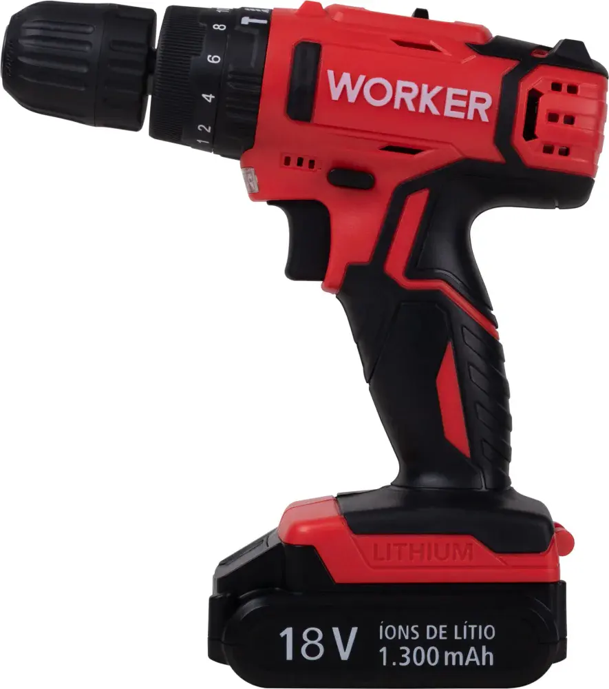 Parafusadeira 18V impacto 1 bat 13PCS Worker — fotografia 11