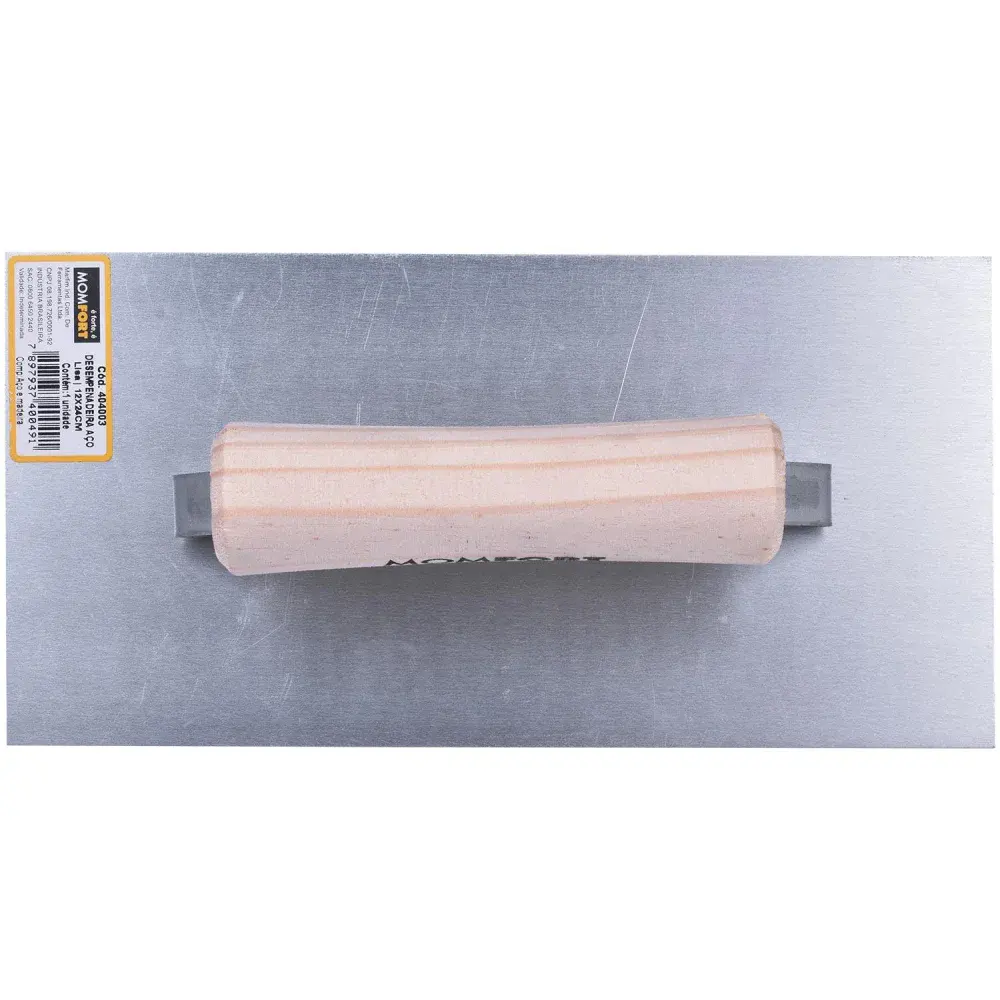 Desempenadeira de aço lisa 12×24 cm 404003 Momfort — fotografia 4