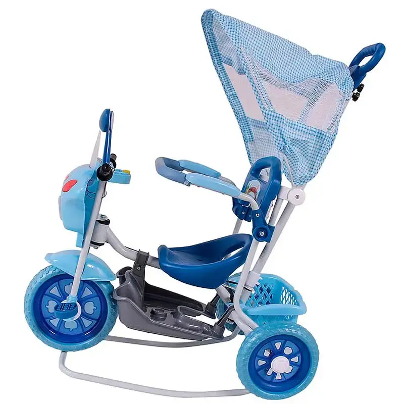 Triciclo infantil moto com capota azul BEL BEL FIX — fotografia 3