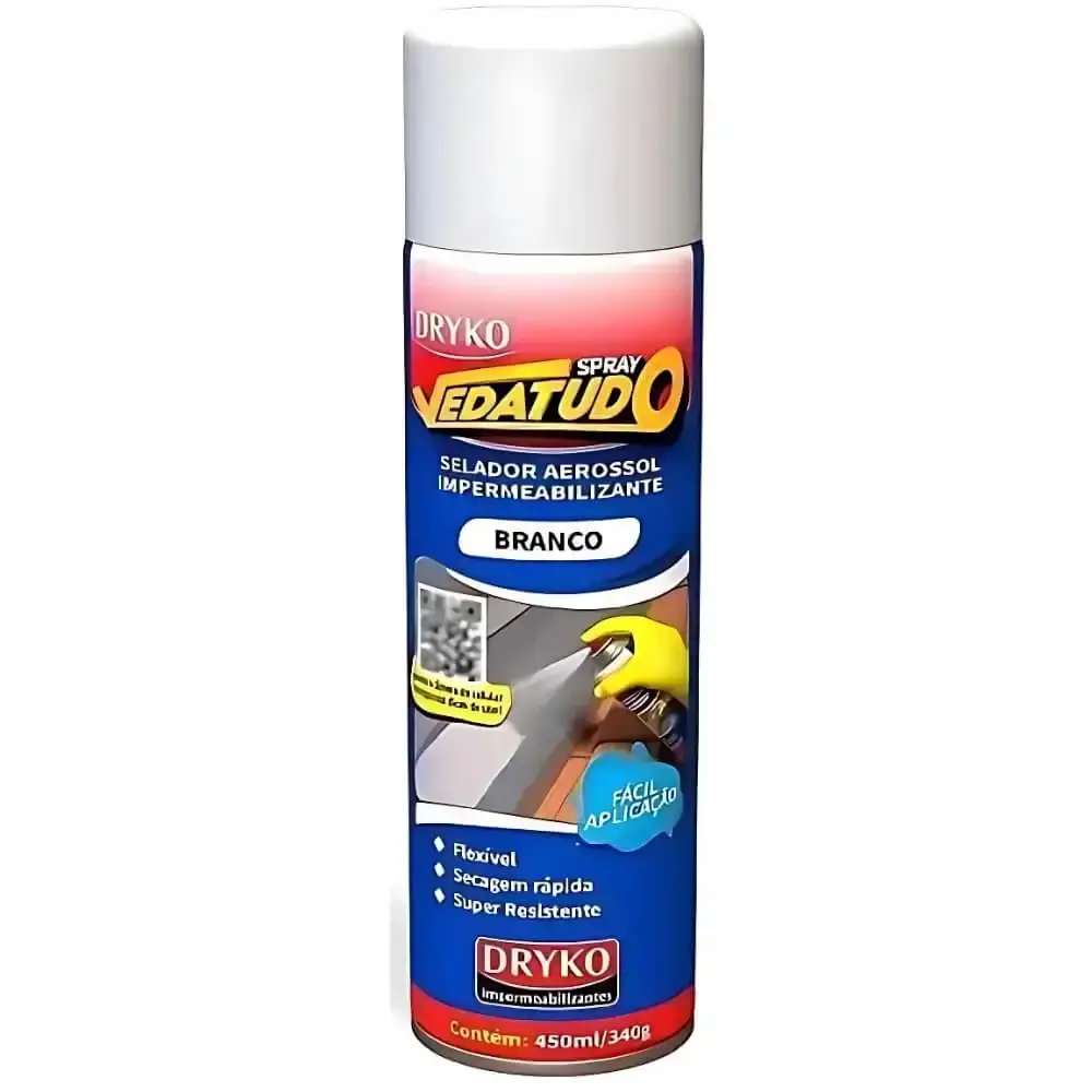 Spray Vedatudo Impermeabilizante Branco 400 ml DRYKO