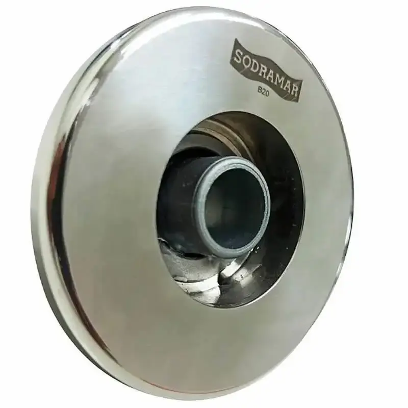 Kit 2 dispositivos de retorno e dispositivo de aspiração em aço inox 50MM Sodramar — fotografia 3