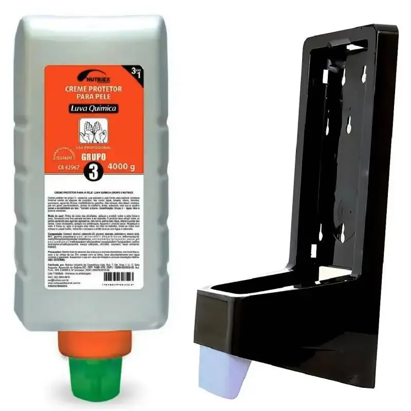 Creme protetor para mãos luva química grupo 3 (Água óleos pintura) 4.0 KG com dispenser Nutriex