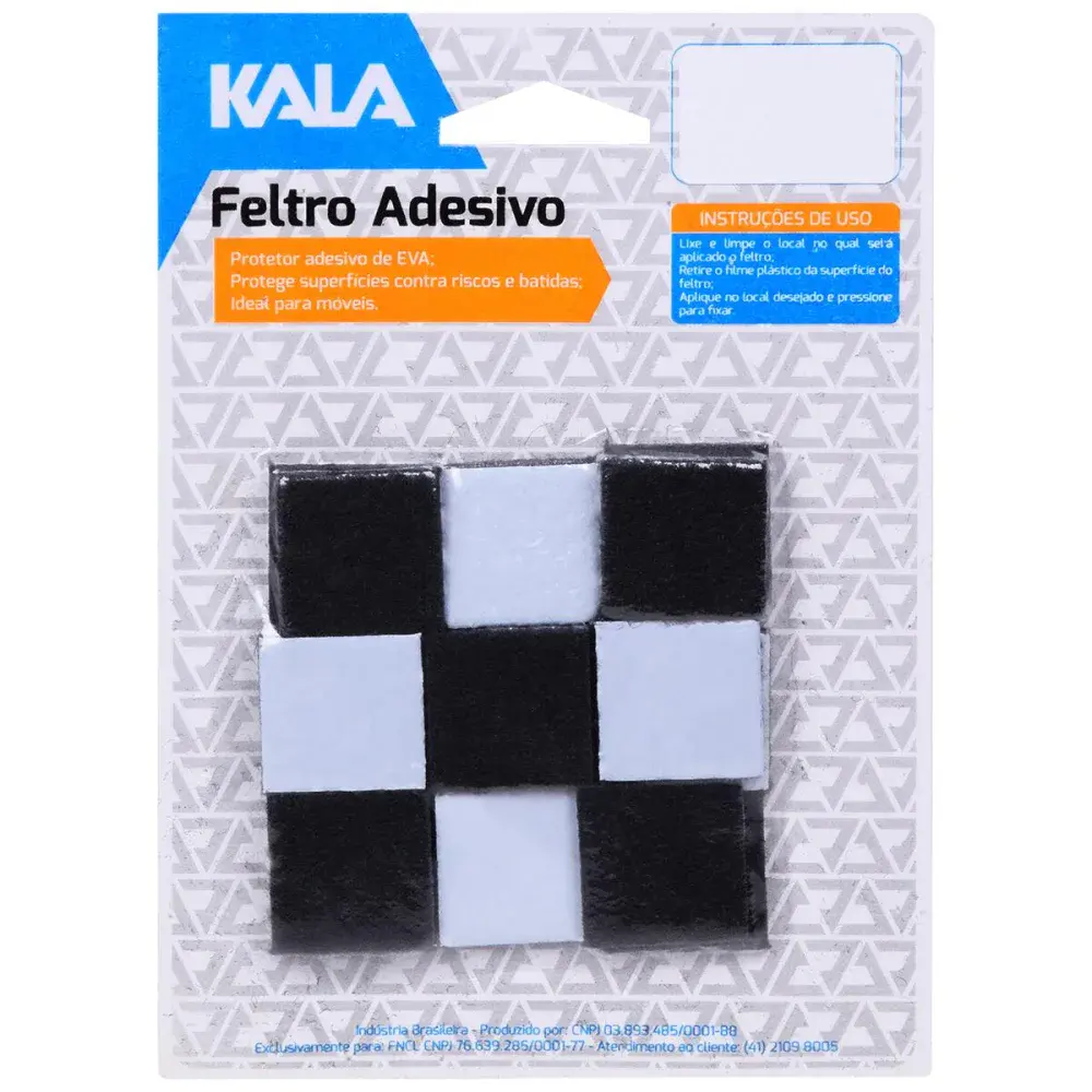 Feltro adesivado 25X25MM carpete Kala cartela com 16 peç — fotografia de referência
