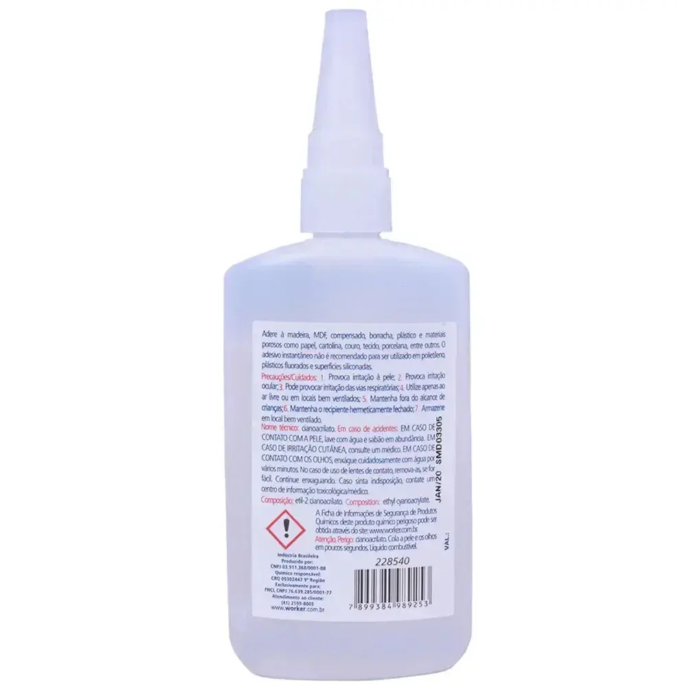 Adesivo instantâneo ultrarrápido 100G Worker — fotografia 6