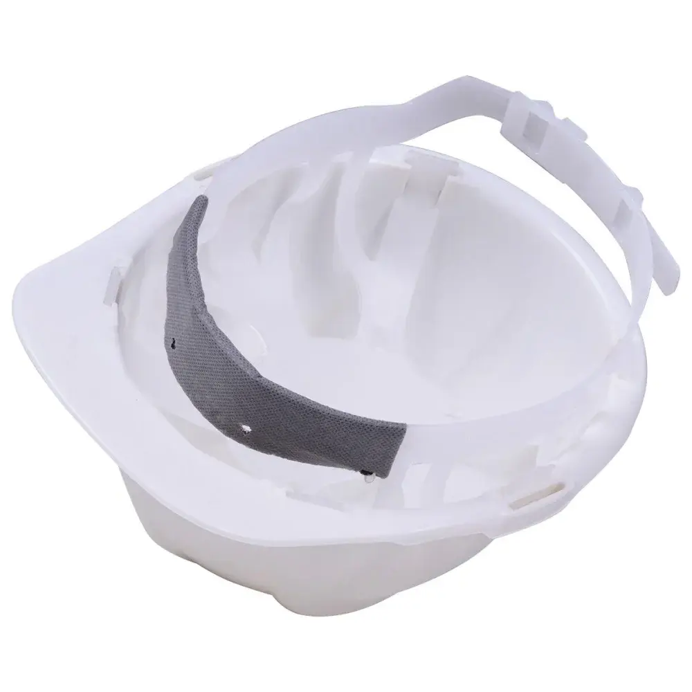 Capacete de proteção branco com carneira e aba frontal Worker — fotografia 6