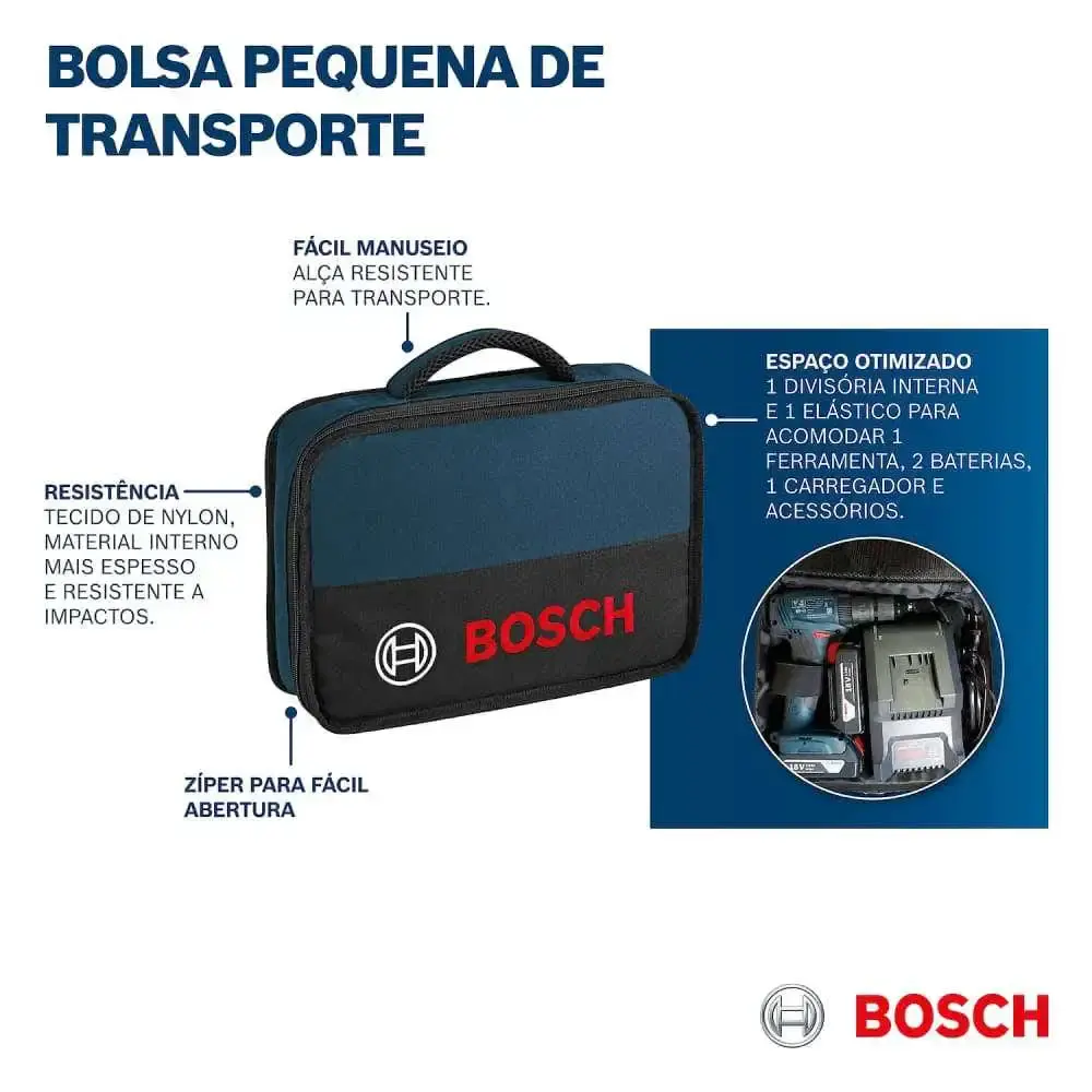 Parafusadeira Furadeira Impacto 18v c/ Bateria, Carregador, Bolsa e Maleta GSB 185-LI BOSCH — fotografia 10