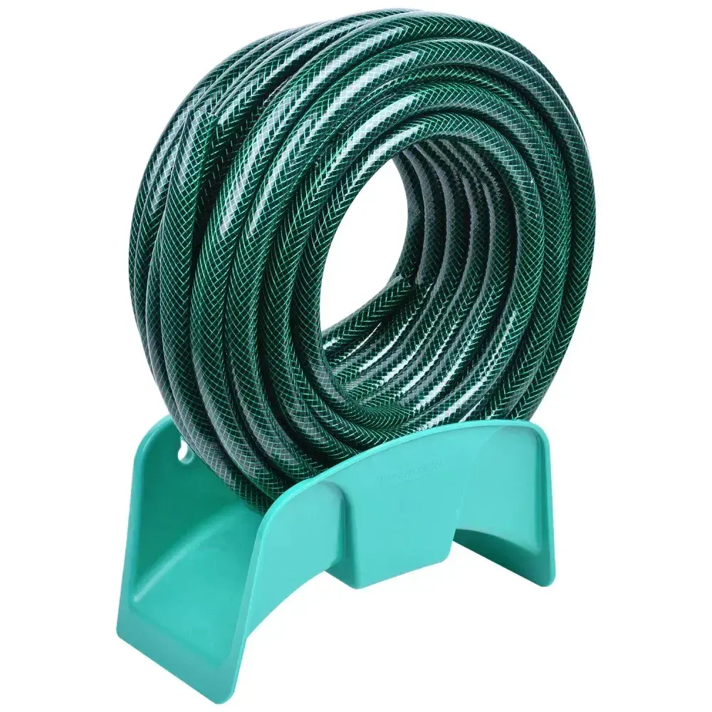 Mangueira flex em pvc 3 camadas 20M verde com suporte mural Tramontina — fotografia 6