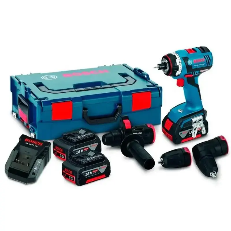 Furadeira e parafusadeira 18V GSR 18V-60 flexiclick 4X1 professional com 2 baterias e maleta Bosch 220 V — fotografia de referência