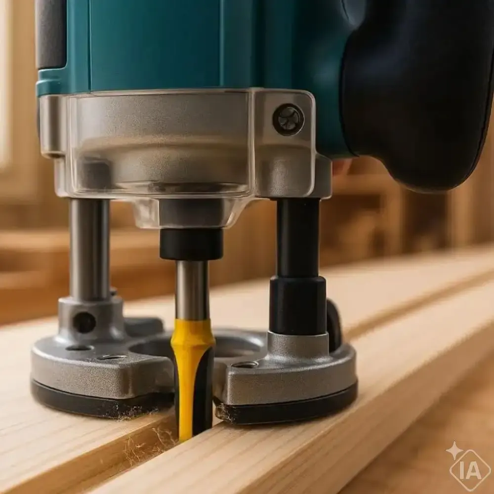 Tupia para laminado 6MM 530W makita com jogo de fresas para madeira 6 MM 3 peças evald 220 V Makita MT — fotografia 8