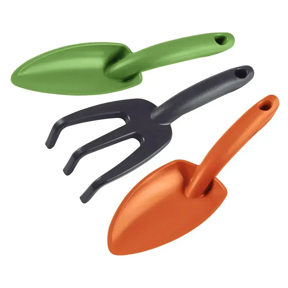 Conjunto para jardinagem de plástico colorido 3 peç Tramontina — fotografia 2