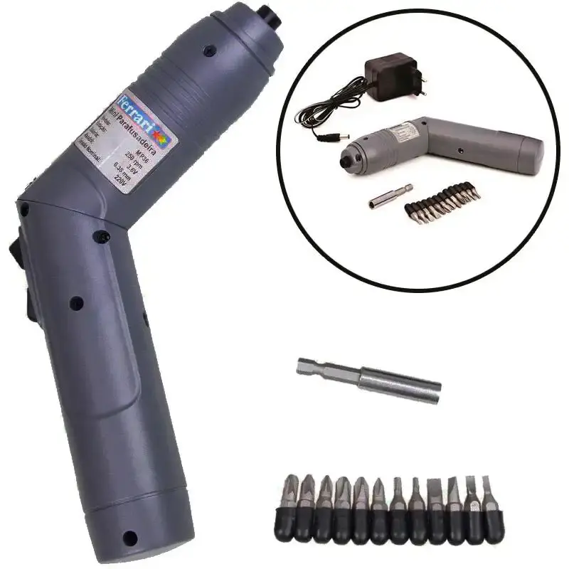Parafusadeira à Bateria 3.6V c/ Kit 13 Acessórios MP-36 FERRARI