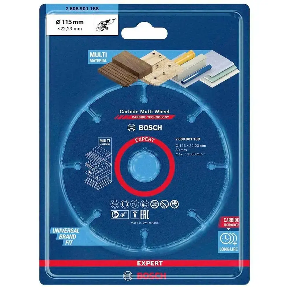 Disco de serra expert 125 MM multi material carbide multi whell 3 unidades Bosch — fotografia 3